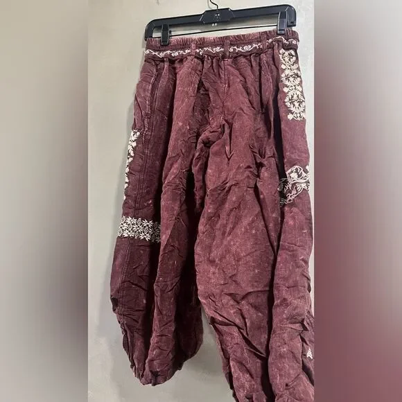 Anthropologie Embroidered Parachute Pants - Picture 6 of 9